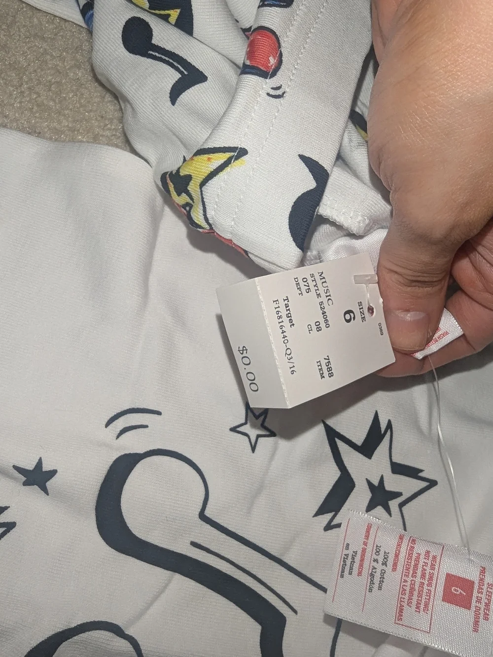 Nwt Kids Music Symbols PJs Sz 6